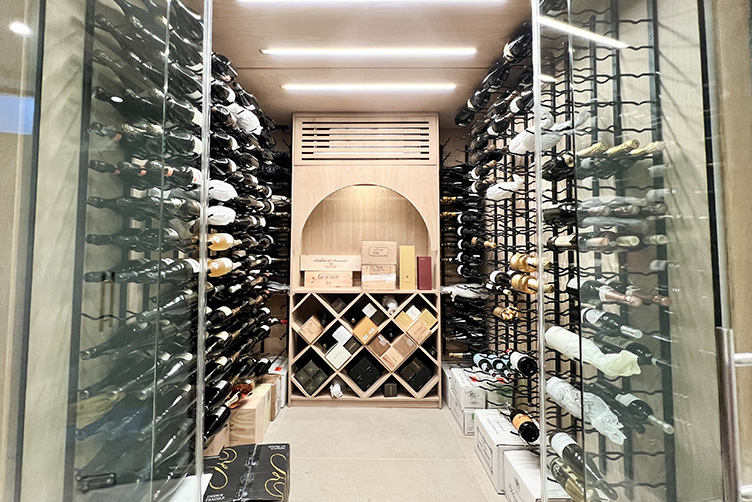 custom wine cellar in Bunker Hill Houston, Texas